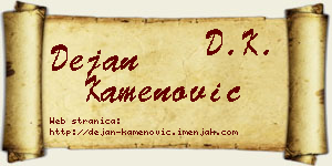 Dejan Kamenović vizit kartica
